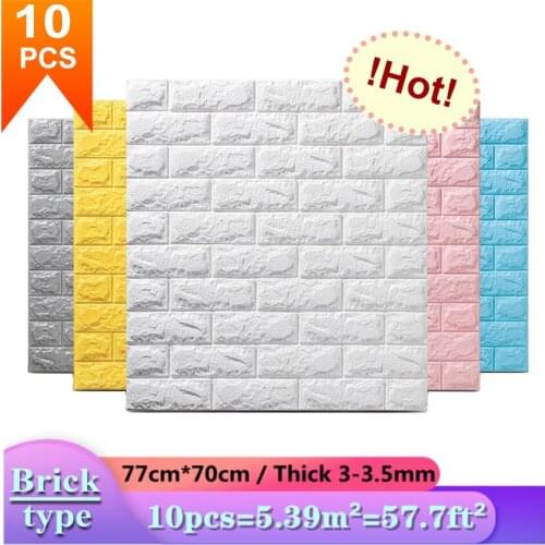 10PCS Modern Style 3D Wall Stickers Easy to cut DIY Waterproof Foam for Kitchen TV wall Office Bedroom Living room Decor