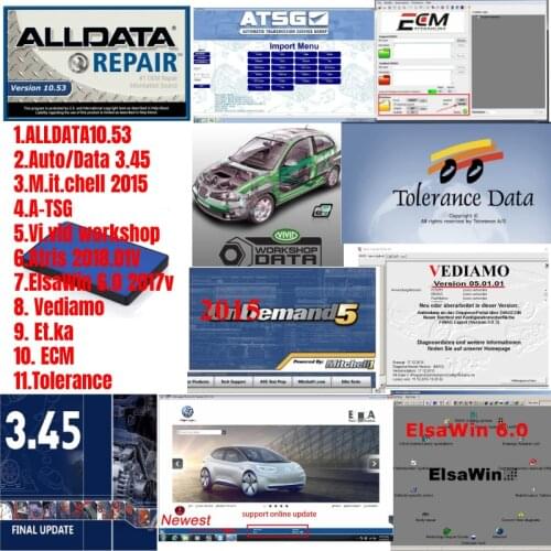 2021 Hot Sale All data+ Mit.chell+ ATSG +Vivid workshop +Atris+ elsawin + vidiamo + Et.ka + ECM + Tolerance car repair software