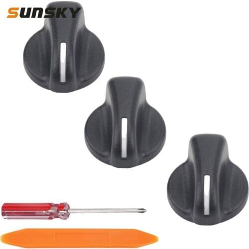 3 PCS Car Air Conditioner Panel Knob Replacement Part with Tool Kits for Dodge RAM 1500/ 2500/ 3500 VAN 5011218AC 5183281AA