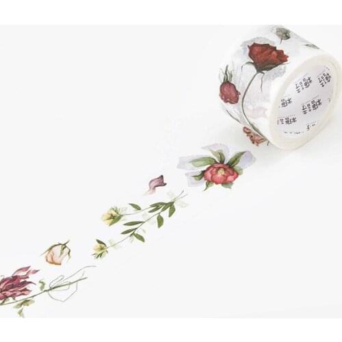 3cm 5m 1 pcs Dry flower keep love forever design washi tape Adhesive DIY Scrapbook Sticker Label Masking home decor