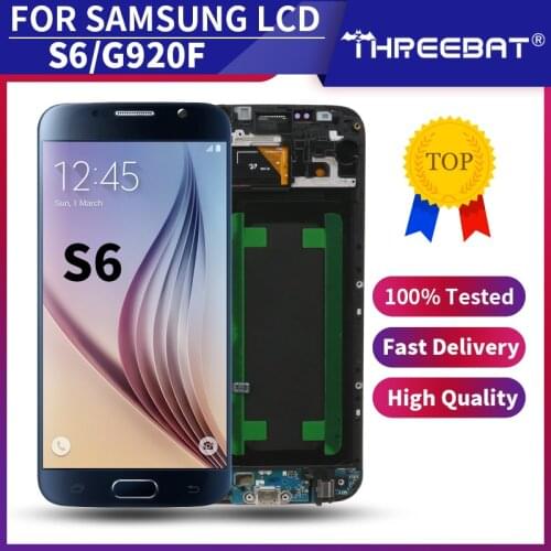 5.1'' Super AMOLED Display For SAMSUNG Galaxy S6 LCD G920 SM-G920F G920F G920FD LCD Touch Screen Digitizer Assembly Replacement