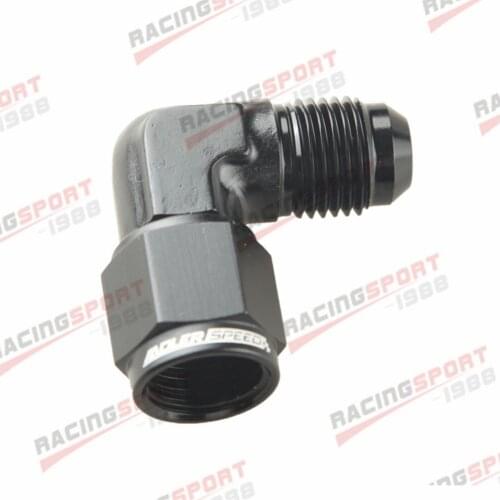 6AN AN6 AN-6 Female To Male Flare 90 Degree Aluminum Adapter Fittings Blue/Black