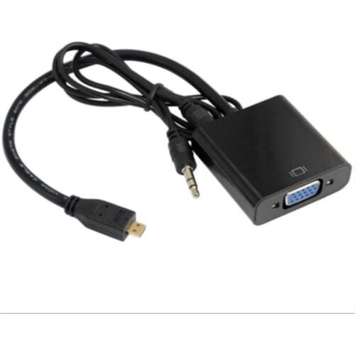 Micro HDMI-compatible to VGA Audio Converter Adapter 1080P Digital Male to Female For HDTV PC Laptop XBOX PS3 PS4 Camera Tablet