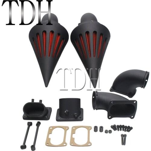 Aluminum Black Motorcycle Dual Twin Spike Air Cleaner Kits Intake Filter For Suzuki Boulevard M109R M109 R All Years
