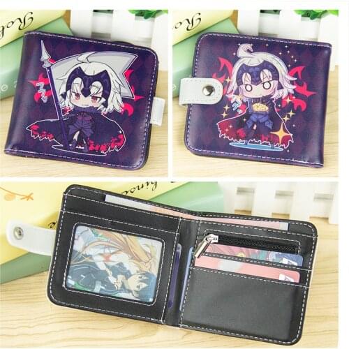 Anime Fate/Grand Order FGO Fate/Apocrypha Joan of Arc Short Button Wallet Folding Zipper Purse Coin Bag