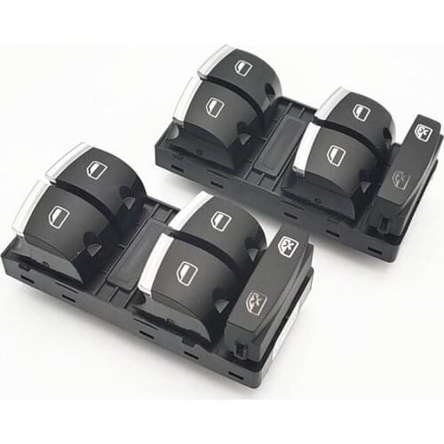 Car Electric Door Main Switch Glass Lifter Chrome Master Window Switch For A3 8P A4 S4 RS4 B6 B7 A6 S6 RS6 C6 Q7 4F0959851H