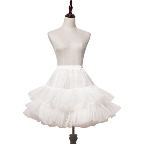 White Lolita Petticoat Short Tiered Organza Pettiskirt