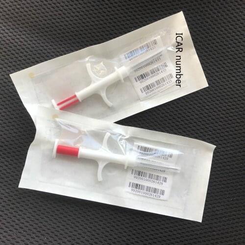 Free shipping DHL 100 pcs/lot 1.4X8 mm134.2KHz RFID Glass Tag Tag for animal tracking/identification Pet syringe chip