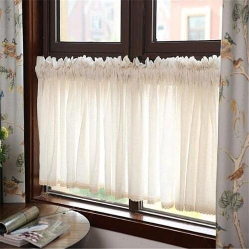 Free Shipping Hot Sale Elegance Purdah Tube Lace Curtain Coffee Curtain Kitchen Short Shades Small Blinds Closet Window Drapes