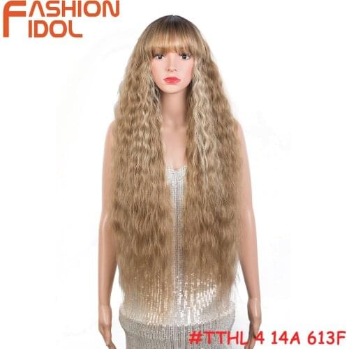 Blonde Lolita Wig With Bangs 613 Mixed Brown Cosplay Style Long Water Wave Anime Hair Synthetic Wig For White Women FASHION IDOL