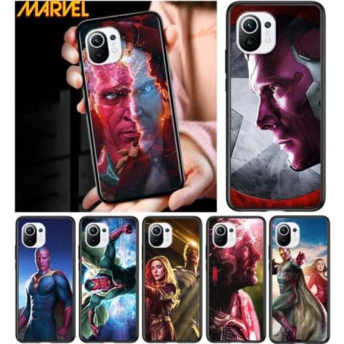 Vision marvel hero for Xiaomi Mi 11 10T Note10 Ultra 5G 9 9T SE 8 A3 A2 A1 6X Pro Play F1 Lite 5G Black Phone Case