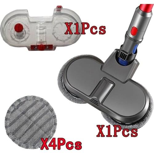 Electric Mopping Vacuum Brush and Water Tank for Dyson V7 V8 V10 V11 Replacement Parts with 4 Cleaning Cloth