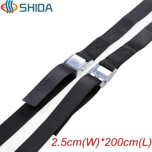 Hot Sale Travel Cargo Binding Band 2PCS 2.5cm*200cm Polyester Webbing Ratchet Lashing Tie Down with Cam Buckle Winch Strap