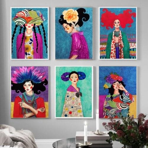 Nordic Style Handdraw Characters Canvas Paintings Modern Colorful Posters and Prints Wall Art Pictures for Home Decoration
