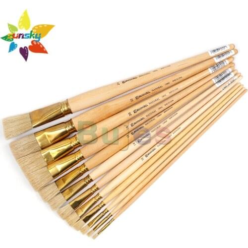 Original Spain ESCODA PRIMERA 7042 Oil painting brush Bristle hair Flat head Long rod Acrylic brush Professional Art supplies