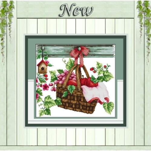 Fruit basket,11CT Counted Printed on the Canvas DMC 14CT Cross Stitch kits,Embroidery Needlework Set,dining room Home wall Decor