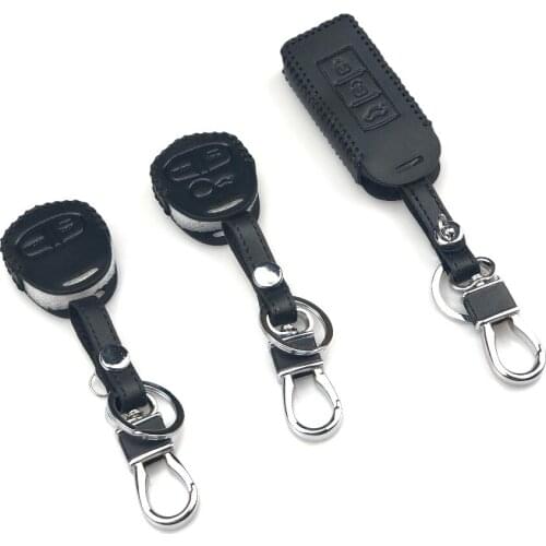 Leather Remote Key Cover Case Keychain For Mitsubishi ASX Outlander Lancer Colt Evolution Pajero Eclipse Cross Grandis Zinger