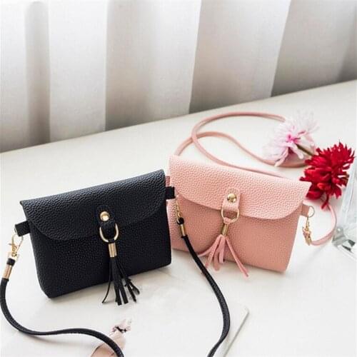 M463 2017 Fashion Women Messenger Bag Tassel Candy Color Fringed Hasp Womens Handbag Pu Leather Women Small Messenger Bags