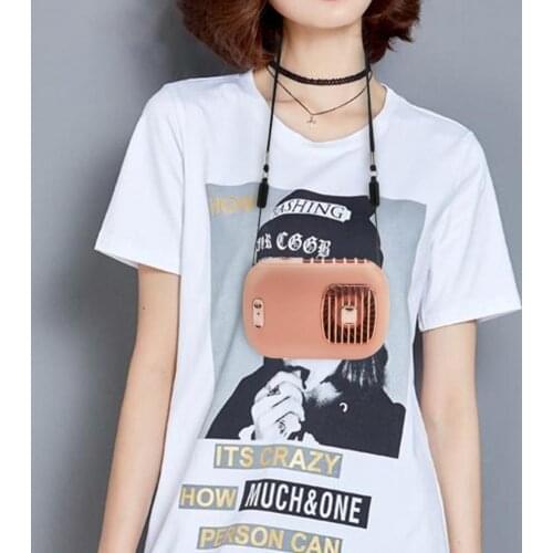 Fashion Necklace Fan Lightweight Vibrant Color Portable Handheld ABS Adjustment Mini USB Fan Daily Supplies for Outdoor