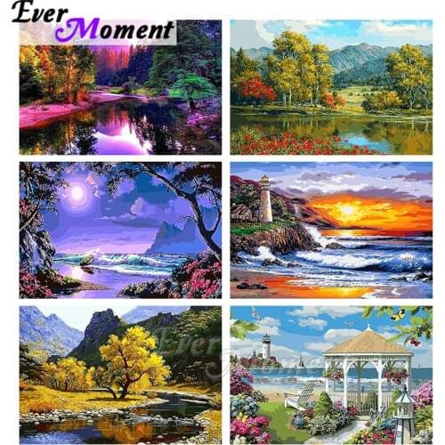 Ever Moment Diamond Painting Colorful Scenic Art Picture Full Square Resin Drill Diamond Embroidery Handmade Decoration ASF2120