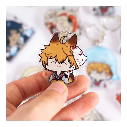 New Game Genshin Impact Venti Zhongli Xiao Klee Tartaglia Diluc Ragnvindr Cute Pendant Keyring Acrylic Figure Keychain Toy