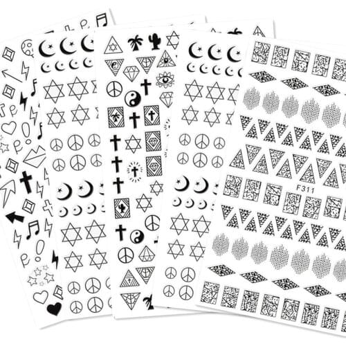 Newest F-307 308 311 3D nail sticker decal stamping back gule DIY nail decoration tools