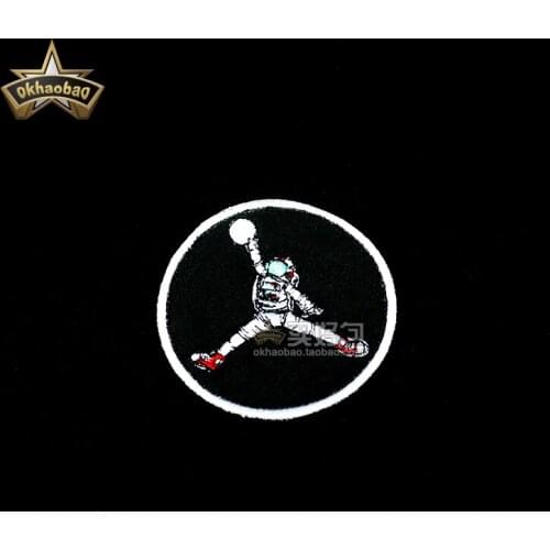 Personalized Velcro armbands round astronaut shot embroidery Velcro 556522398322