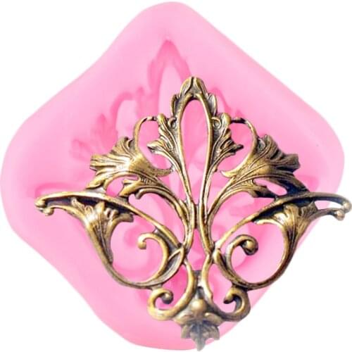 Baroque Relief Border Silicone Mold Scroll Leaf Cupcake Topper Fondant Cake Decorating Tools Candy Chocolate Gumpaste Moulds