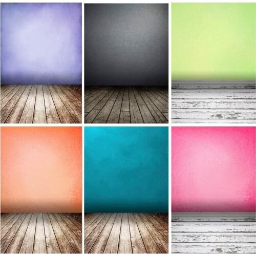 Old Vintage Gradient Solid Color Photography Backdrops Props Brick Wall Wooden Floor Baby Portrait Photo Backgrounds 210125MB-03