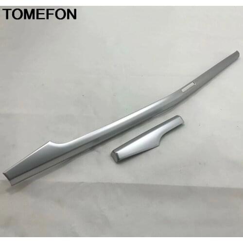 TOMEFON For Audi Q5 FY 2018 2019 Front Console Center Strip Frame Moulding Sticker Cover Trim Interior Accessories ABS Chrome