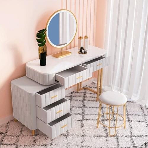Dressing Table With LED Light Mirror And Stool Coiffeuse Fashion Makeup Table Dressers Bedroom Furniture Cabinet Penteadeira