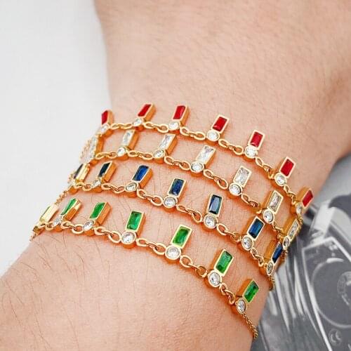 Vankeliif Simple stainless steel with box chain belt buckle womens bracelet classic fashion jewelry best gift