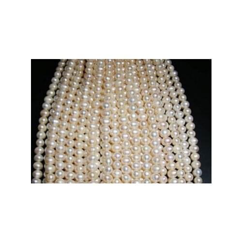 Jewelry 00498 Lots 10Strands 7-8mm Round Freshwater Pearl Beads 14