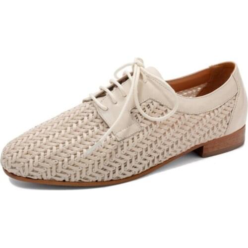 2020 New Retro Oxford Shoes For Women Lace Up Casual Shoes Women Flat Comfortable Ladies Shoes High Quality