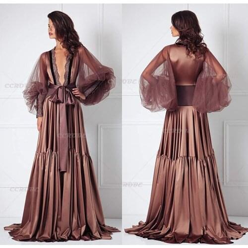 Women Sexy Illusion Long Lingerie Tulle Robe Bridal Nightgown Bathrobe Sleepwear Wedding Scarf Pregnant Photoshoot Dress
