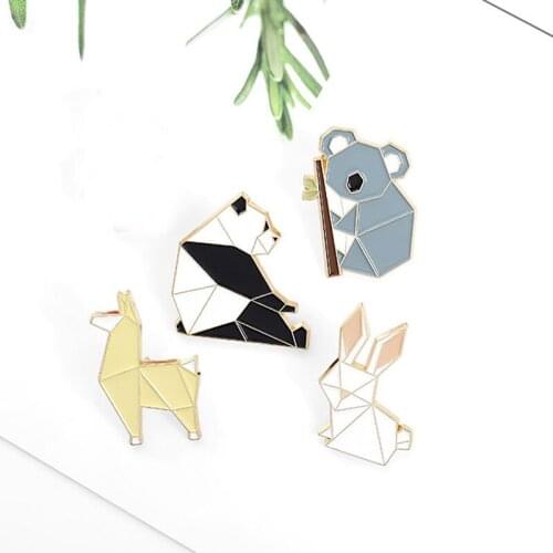 1PC Animal Enamel Pin Panda Koala Alpaca Rabbit Brooch Bag Clothes Lapel Pin Badge