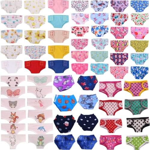 10Pcs/Set Doll Clothes Panties Underwear Diaper Fit 18 Inch American of girl`s&43Cm Baby New Born Doll Zaps Our Generation Toy