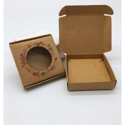 100Sets Kraft Paper Handmade Jewelry Brown Necklace And Earring Gift Boxes Set Packing Displays Boxes