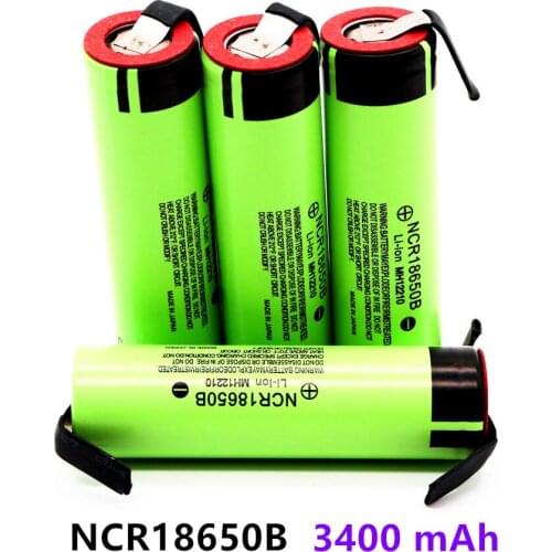 100% Original Nuevo NCR 18650B 18650 Li-ion recargable de la batera de 3400 mAh 3,7 V para linterna/or +DIY nquel pieza