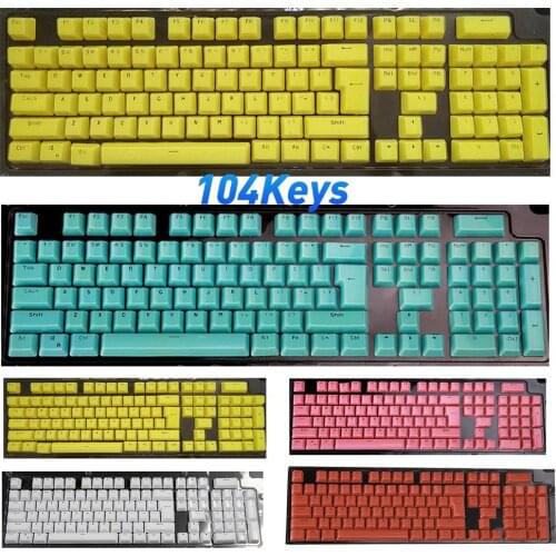 104Pcs/Set Clear Backlight Keycap Cover Replacement for Mechanical Keyboard