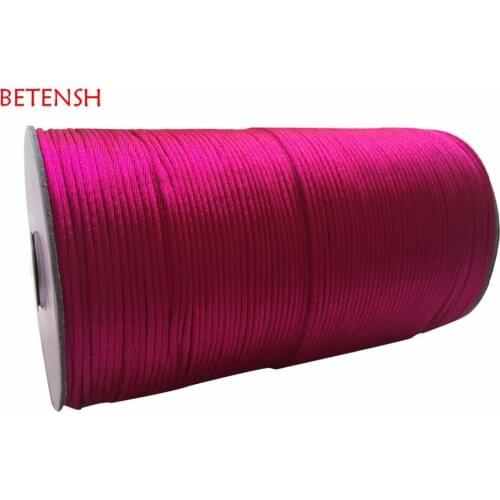 2.5mm RoseaRattail Satin Nylon Cord+250m/roll DIY Jewelry Accessories Macrame Rope Bracelet Beading Cords String