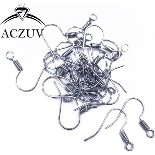 2000pcs Rhodium Plated Spring Earring Hooks Earwires Earrings Jewelry Findings Accessories SEH005
