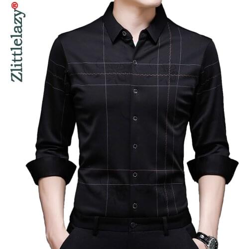 2021 brand designer striped mens shirts for men clothing korean fashion long sleeve shirt luxury dress casual clothes jersey 152