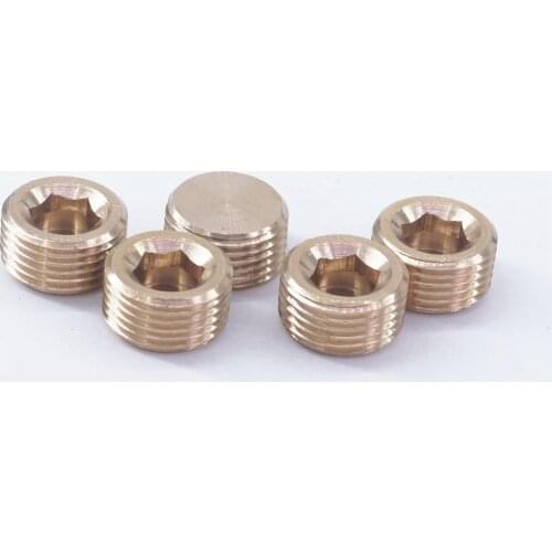 3/8" BSPP male Thread Brass Pipe Countersunk Plug Internal hex head socket Allen Head Pipe fittings Water gas oil