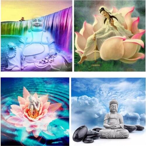 5D Diy Diamond Painting Religious Full Square Round Buddha Cross stitch Embroidery Wall stickers Wedding DecorationZP-2933