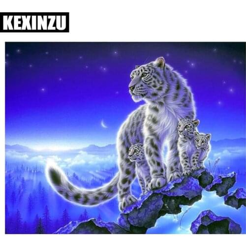 5D DIY Full Square Diamond Painting "snow leopard" Multi-picture Combination Embroidery Cross Stitch Mosaic Home wedding decorat