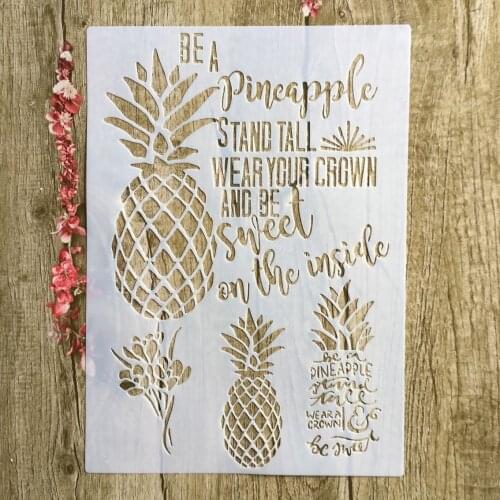 A4 29 * 21cm pineapple DIY Stencils Wall Painting Scrapbook Coloring Embossing Album Decorative Paper Card Template
