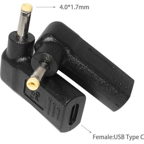 USB Type C Power Adapter Plug Converter 4.0 x 1.7mm Male To USB-C Female Jack Connector for Lenovo ideapad 310 110 100 Charger