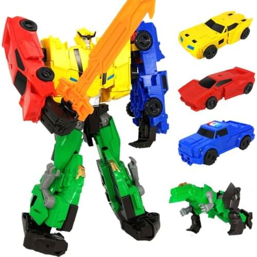 JIAYI NEW 4 IN 1 Anime Transformation Devastator Toy Kids KO G1 Robot Action Figure Big Size 21.5cm Aircraft Tank Car Model Boy
