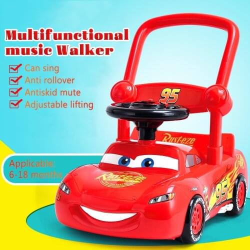 Disney Pixar Lightning McQueen Walker Baby Carriage Music Speed Adjustable Lifting Infant Toddler 6/7-18 Months Childrens Toys